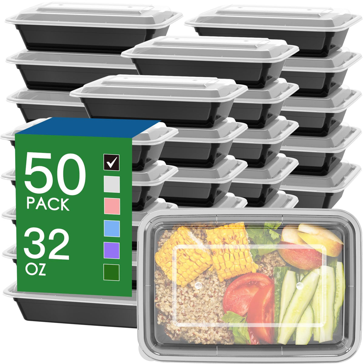 Dealusy 32 oz meal prep container with lid for organized portions and easy transport.