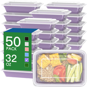 Dealusy 50 pack 32 oz containers with lids for organized meal prep