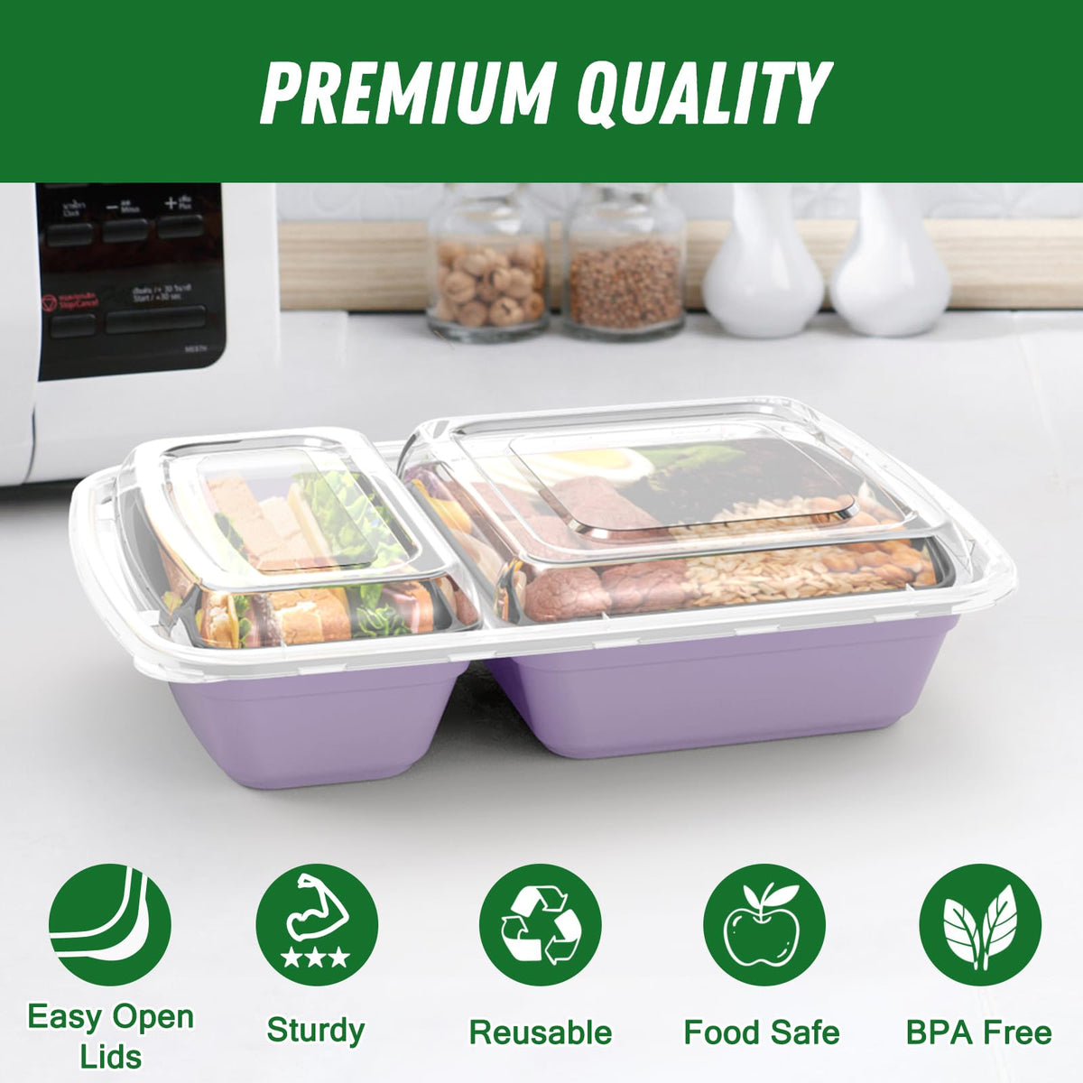 Dealusy BPA-free microwave-safe container ideal for reheating.