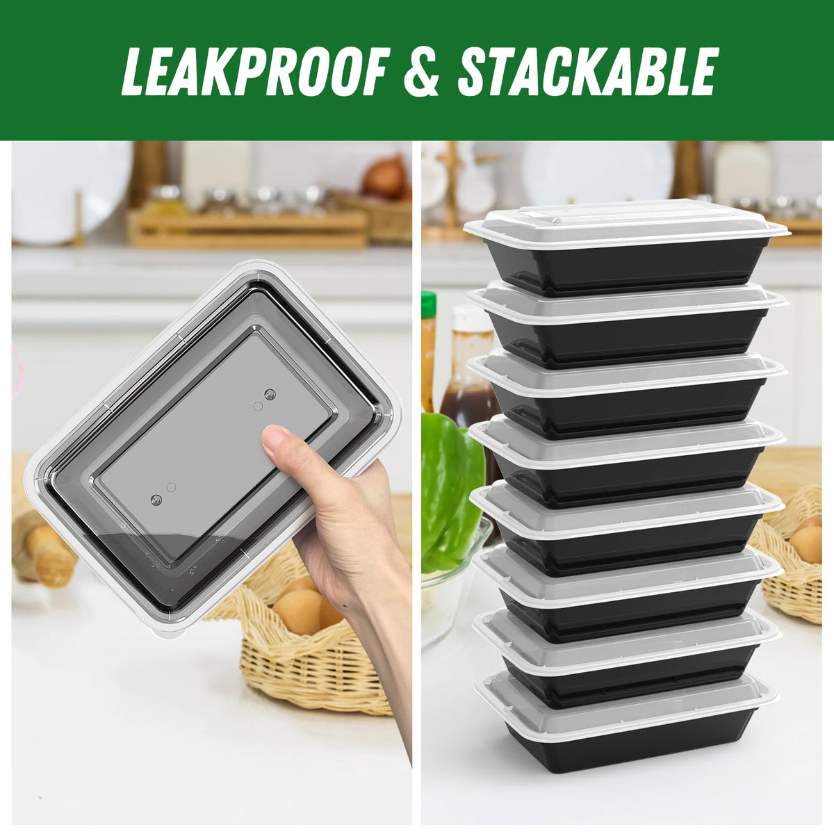 Dealusy dishwasher safe plastic container makes cleaning quick after meals.