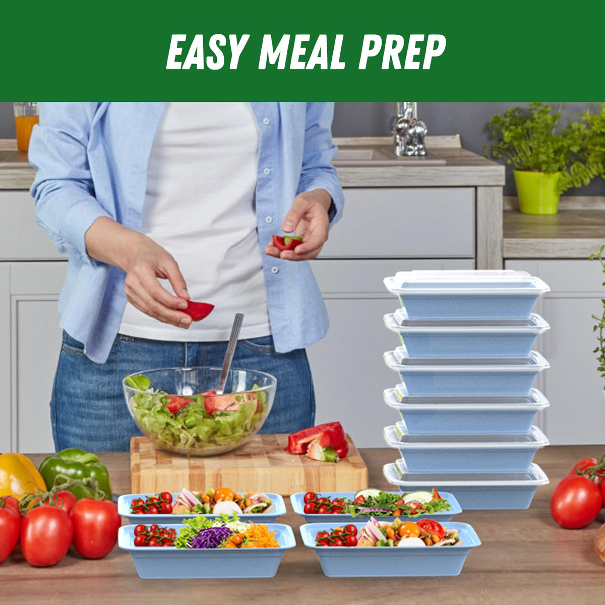 Dealusy top-rack dishwasher-safe containers for easy cleaning.