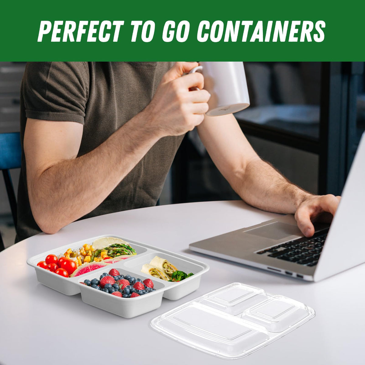 Dealusy durable thick plastic meal prep container designed for daily use.