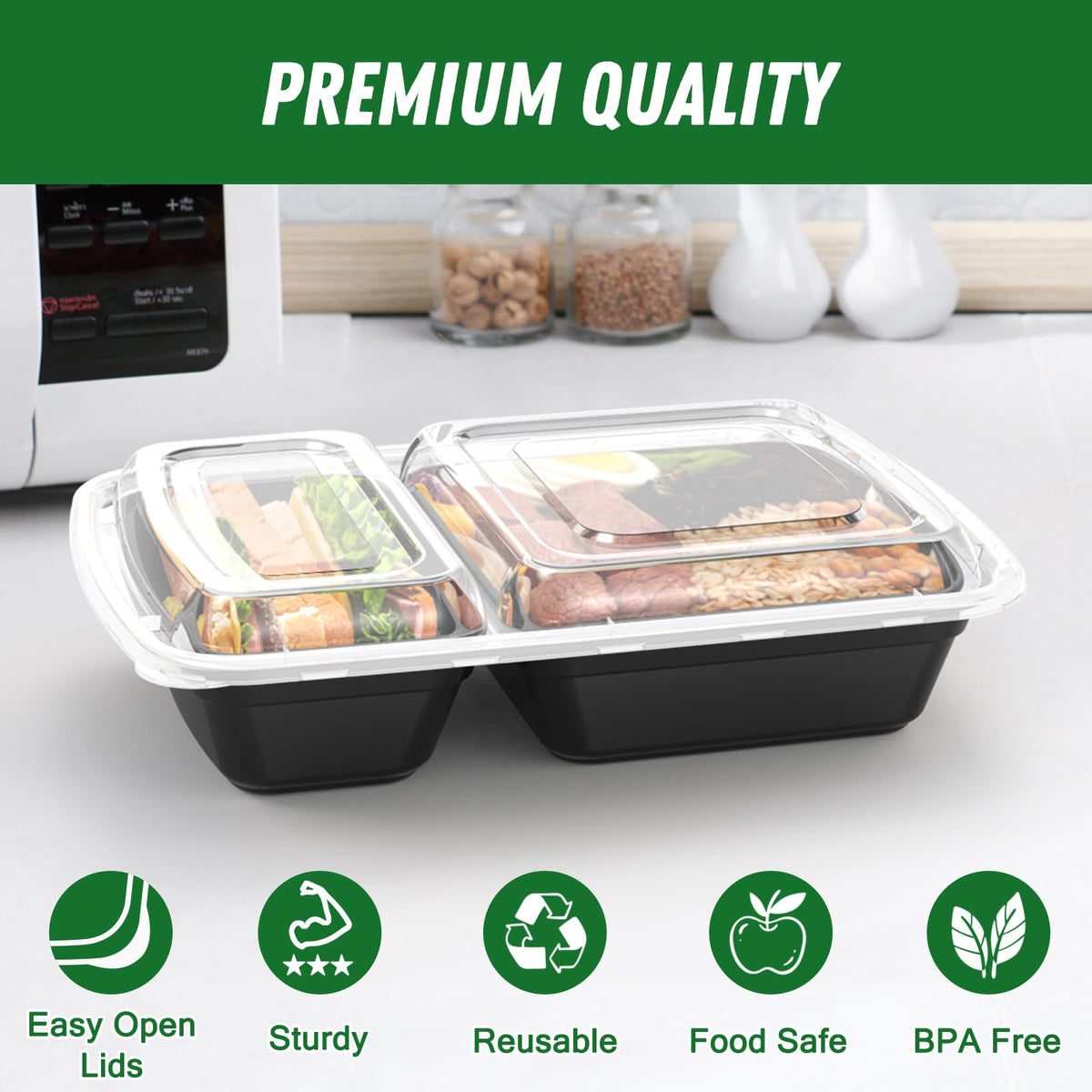 Dealusy leakproof lids seal tightly to prevent spills during transport.