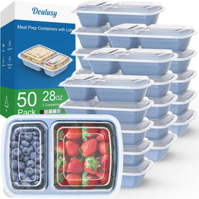 Dealusy two-compartment meal prep container with lid for organized meals