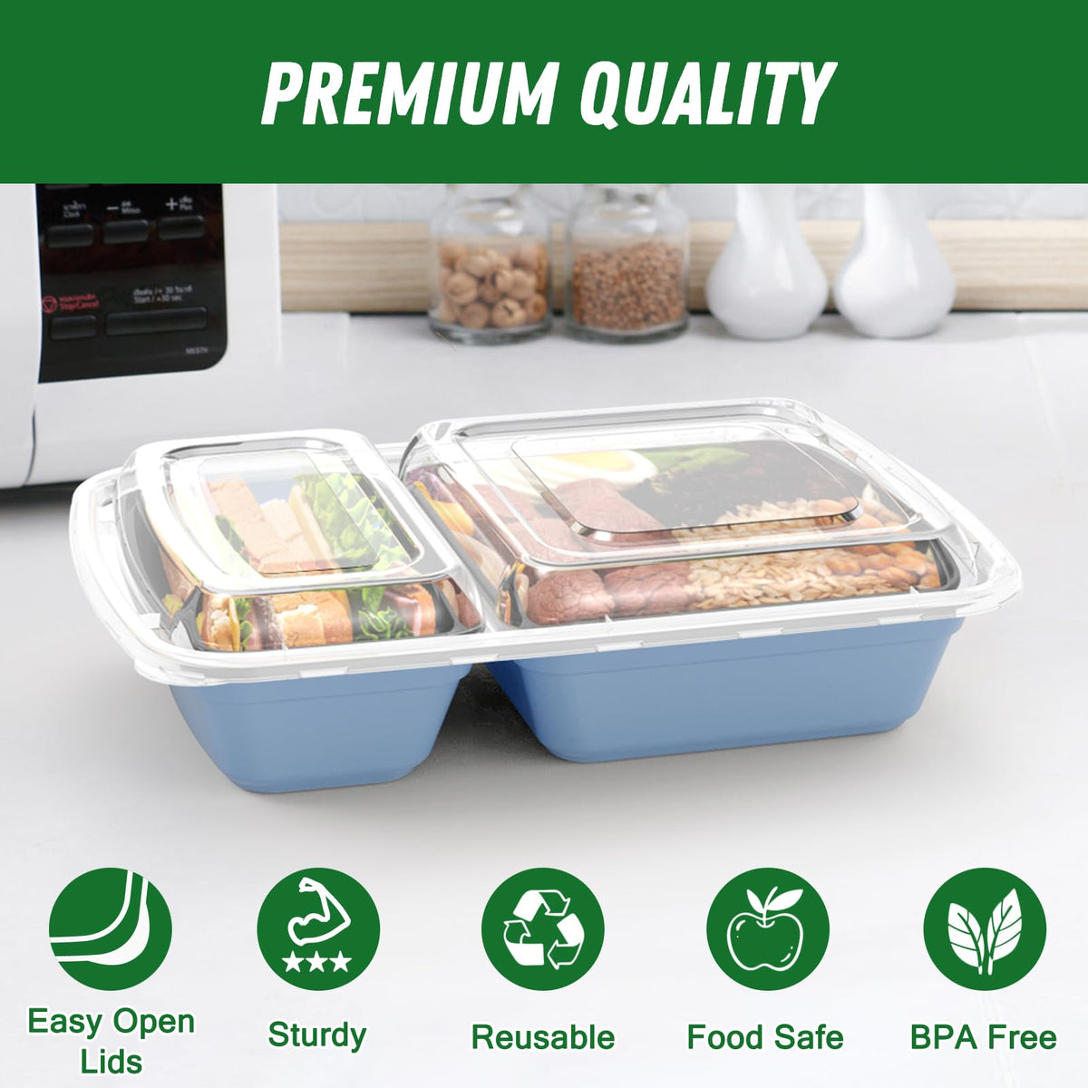 Dealusy microwave-safe and freezer-safe container for reheating and storage