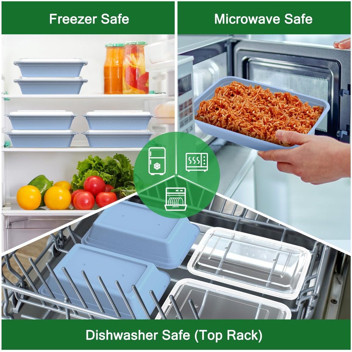 Dealusy freezer-safe meal prep container suitable for long-term storage.