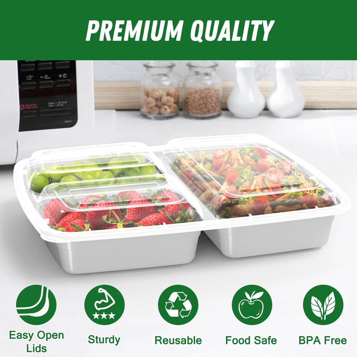 Dealusy microwave freezer dishwasher safe containers for versatile meals.