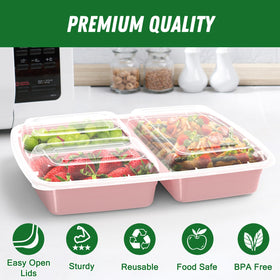 Dealusy microwave safe and freezer safe pink container keeps meals ready