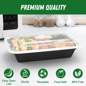 Dealusy microwave safe and freezer safe 32 oz container for versatile reheating.