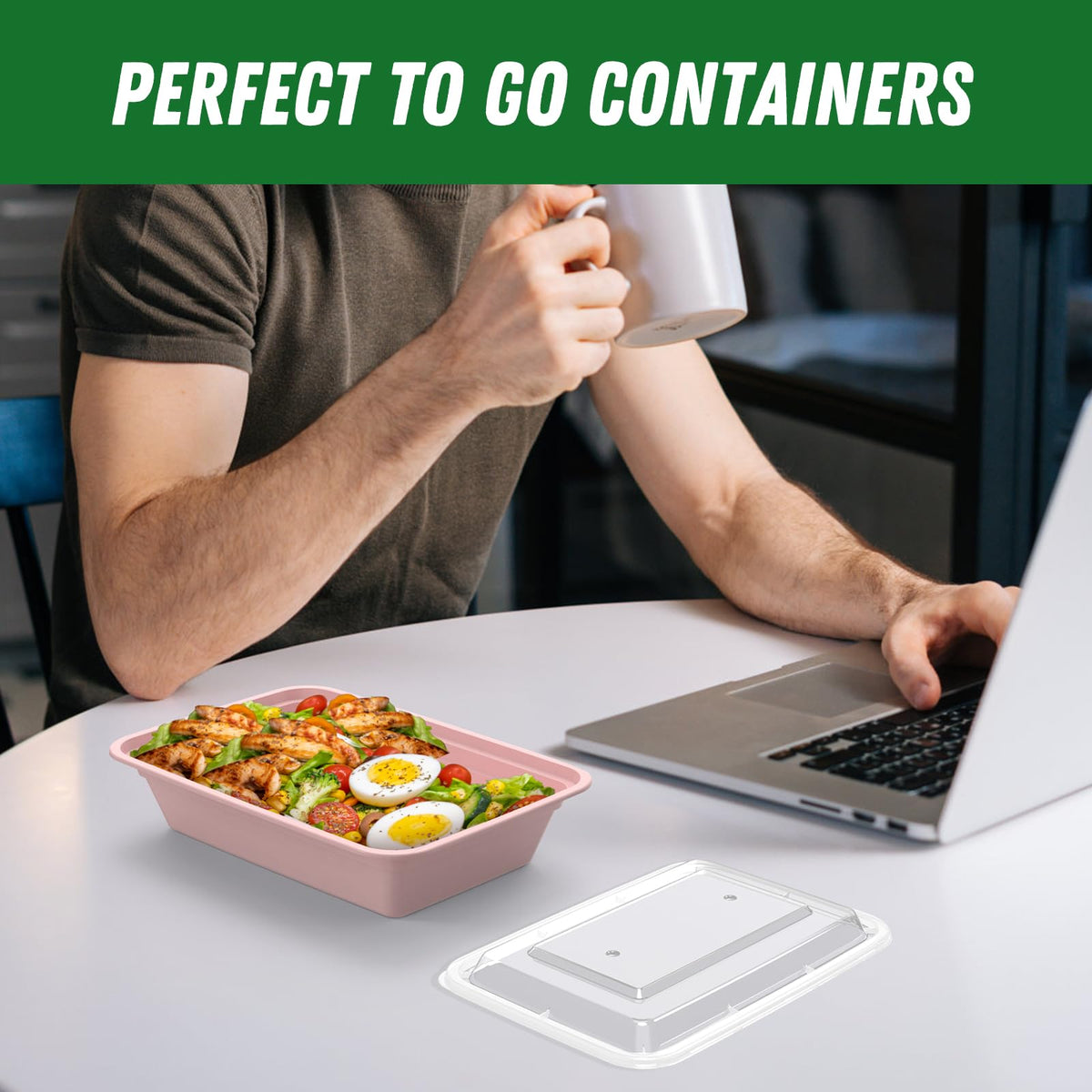 Dealusy pink meal prep containers for organized meal prep