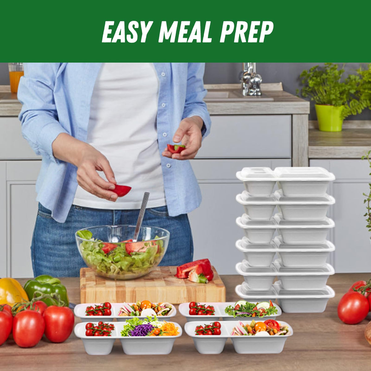 Dealusy pre-set portions help you portion meals accurately.