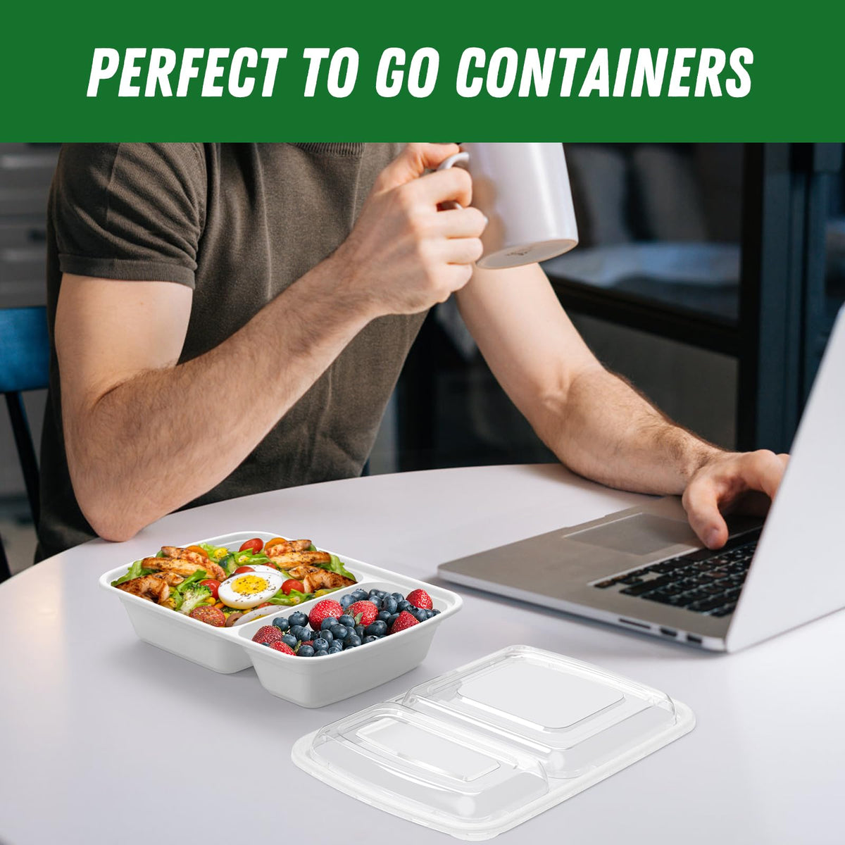Dealusy silver-toned containers ideal for takeout and meal prep.