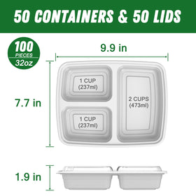 Dealusy stackable meal prep container with lid for space-saving storage.