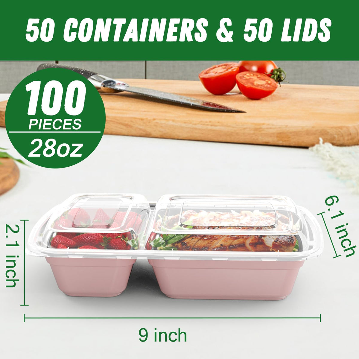 Dealusy sturdy meal prep container highlights durable construction for reuse.