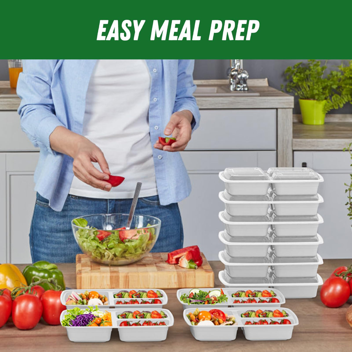 Dealusy takeout meal prep container in silver for on-the-go meals.