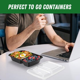 Dealusy takeout-friendly stackable design saves space in fridge and bag.