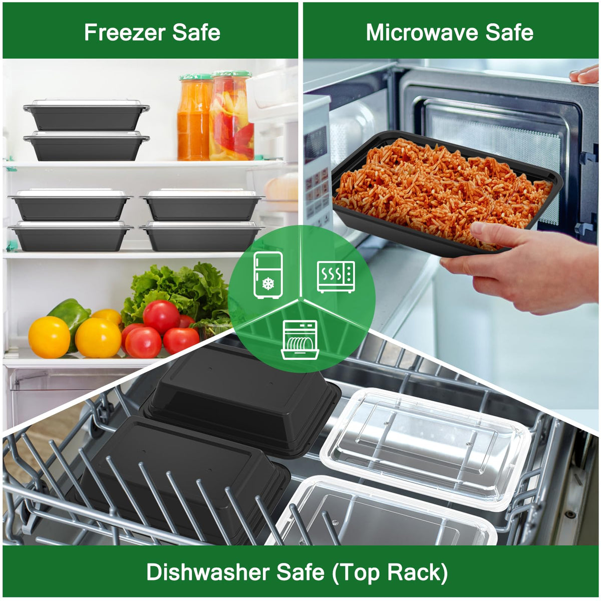 Dealusy 32 oz to-go takeout container ideal for meal-prep on busy days.