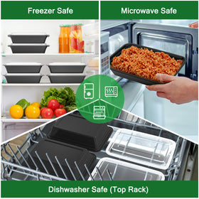 Dealusy 32 oz to-go takeout container ideal for meal-prep on busy days.