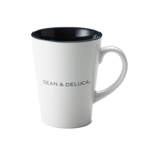 Dean & Deluca latte mug S with white interior, black exterior for daily coffee rituals.
