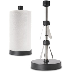 Dear Household heavy-duty stainless steel paper towel holder with one-handed tear for quick mess cleanup.