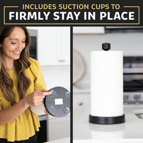 Dear Household modern black standing dispenser adds sleek style to any room.