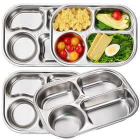 DEAYOU 4-pack divided plate with four compartments for portion control.
