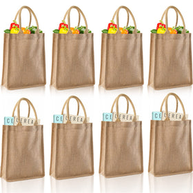 DEAYOU burlap tote soft shoulder handles for comfortable carrying.