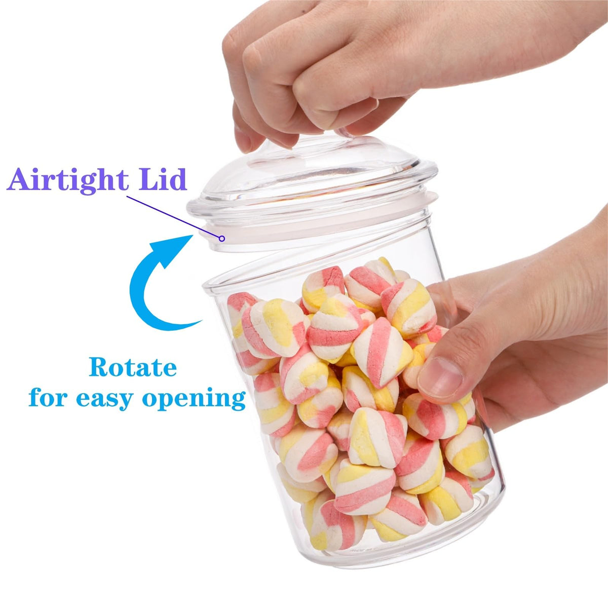 DEAYOU airtight lid with silicone seal on jar guarding contents from moisture