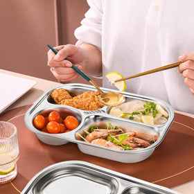 DEAYOU approximate 10-2 by 7-4 inch divided plate for meals.