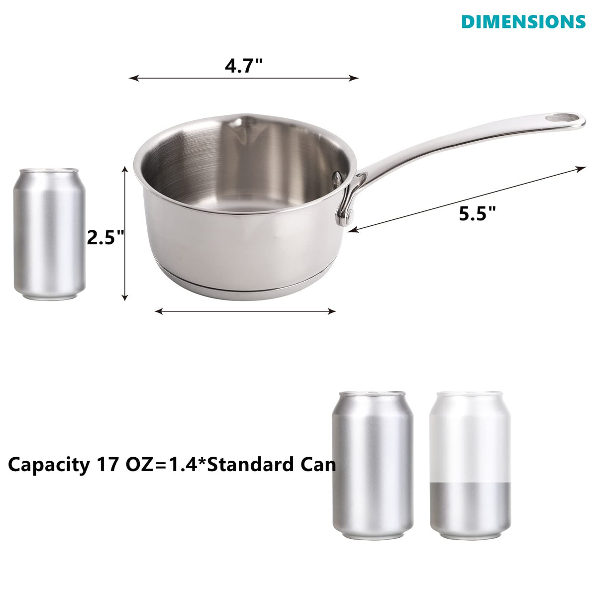 DEAYOU butter warmer dual pour spouts enable left- or right-handed pouring.