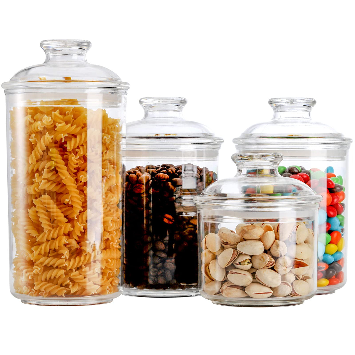 DEAYOU 13oz clear apothecary jar ideal for small vanity items