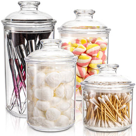 DEAYOU 33oz clear apothecary jar with wide mouth for easy access and visibility