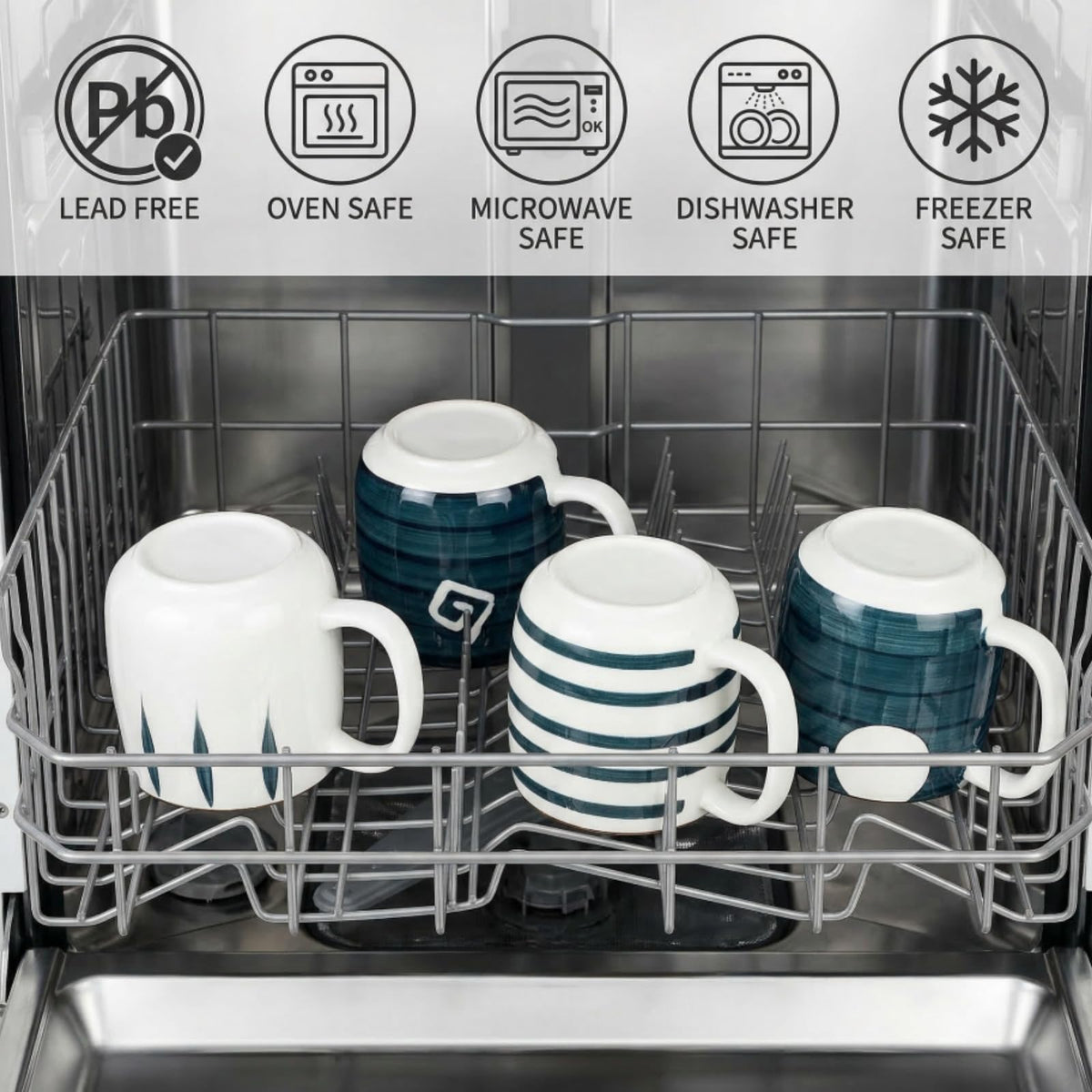 DEAYOU mugs are dishwasher-safe for easy cleanup.