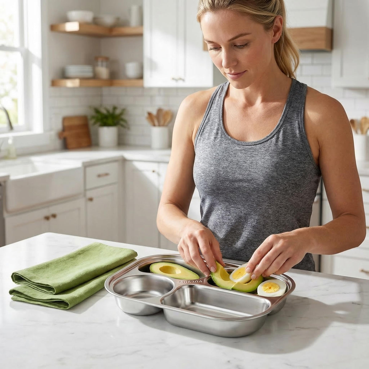 DEAYOU portable divider plate ideal for picnics and camping cleanup.