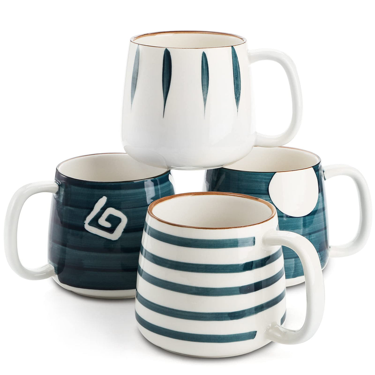 DEAYOU 4-pack porcelain mugs set for everyday sharing.