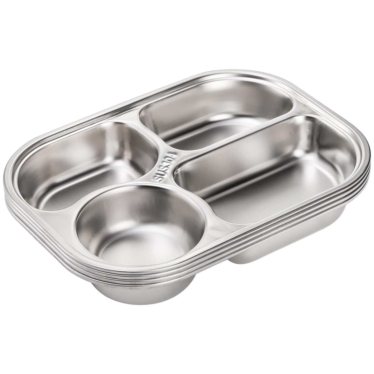 DEAYOU stackable divided plate saves kitchen storage space.