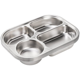 DEAYOU stackable divided plate saves kitchen storage space.