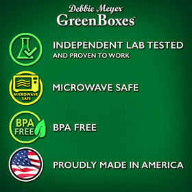 Debbie Meyer GreenBoxes BPA-free design supports safe food storage.