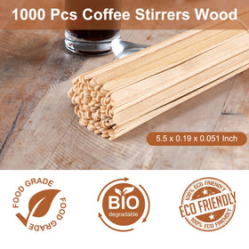 DEBECTY birch wood stir sticks versatile for cocktails and crafts.