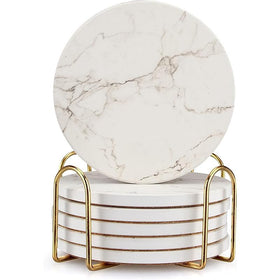 Deceram ceramic coasters absorb moisture quickly to keep surfaces dry.