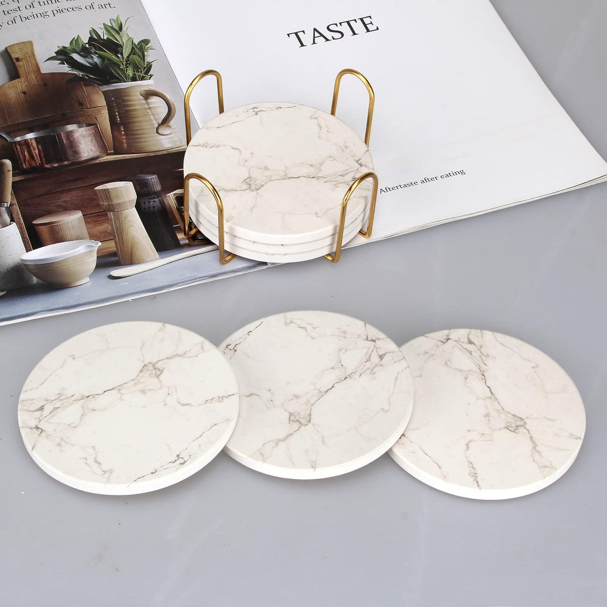 Deceram coaster gift set suits homes, offices, and social events.