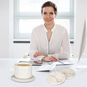 Deceram bar decor coasters complement modern interiors and drink presentation.