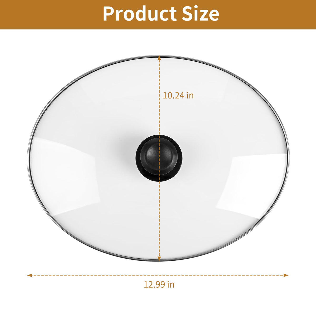 Deckaura oval lid with stainless reinforced edge for strength and a secure seal.
