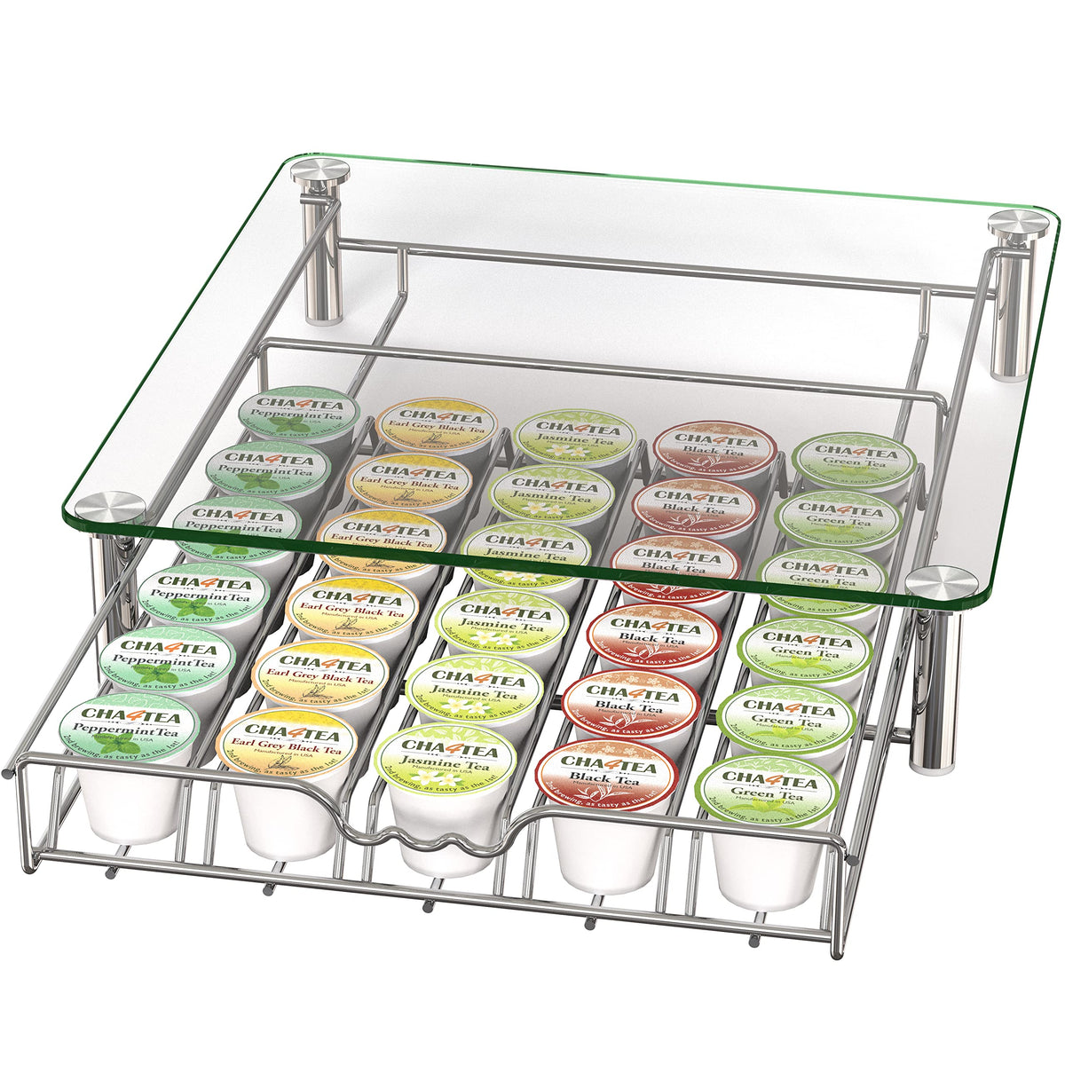 Deco Brothers 30-pod organizer placed on a kitchen counter for easy access