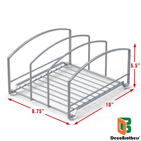 Deco Brothers rack side angle demonstrating stable, cabinet-savvy storage for kitchen organization.