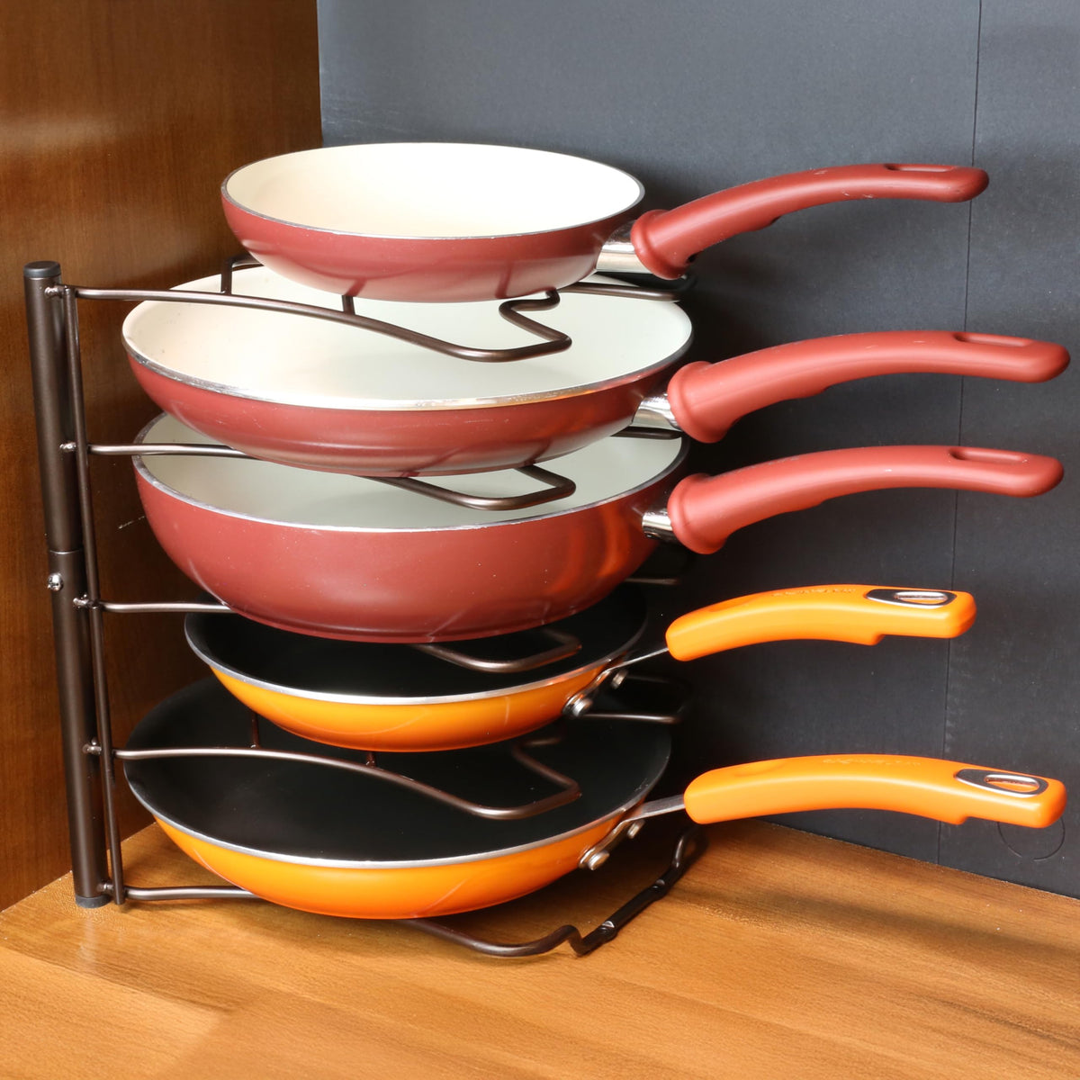 Deco Brothers pan organizer rack with secure mounting for stability