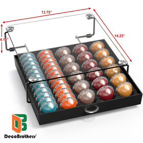 Deco Brothers sliding drawer mechanism enables smooth pod retrieval.