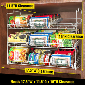 Deco Brothers Stackable Can Rack adjustable dividers keep cans organized.