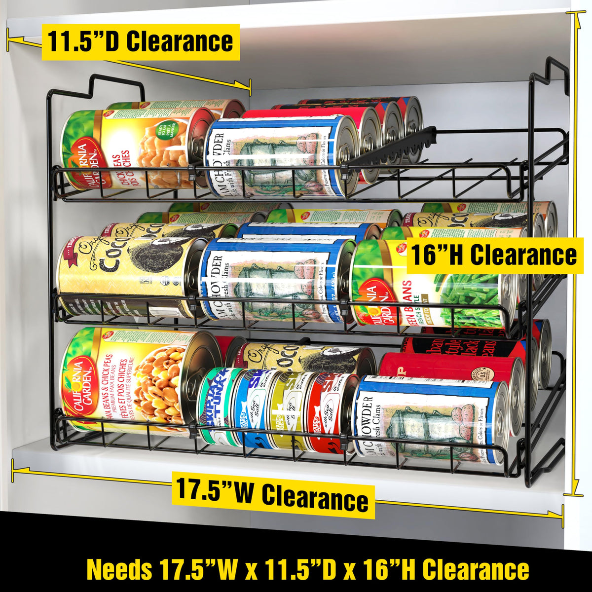 Deco Brothers stackable rack adjustable dividers for different can sizes