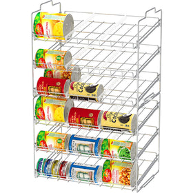 Deco Brothers stackable can rack on-shelf setup organizes kitchen essentials